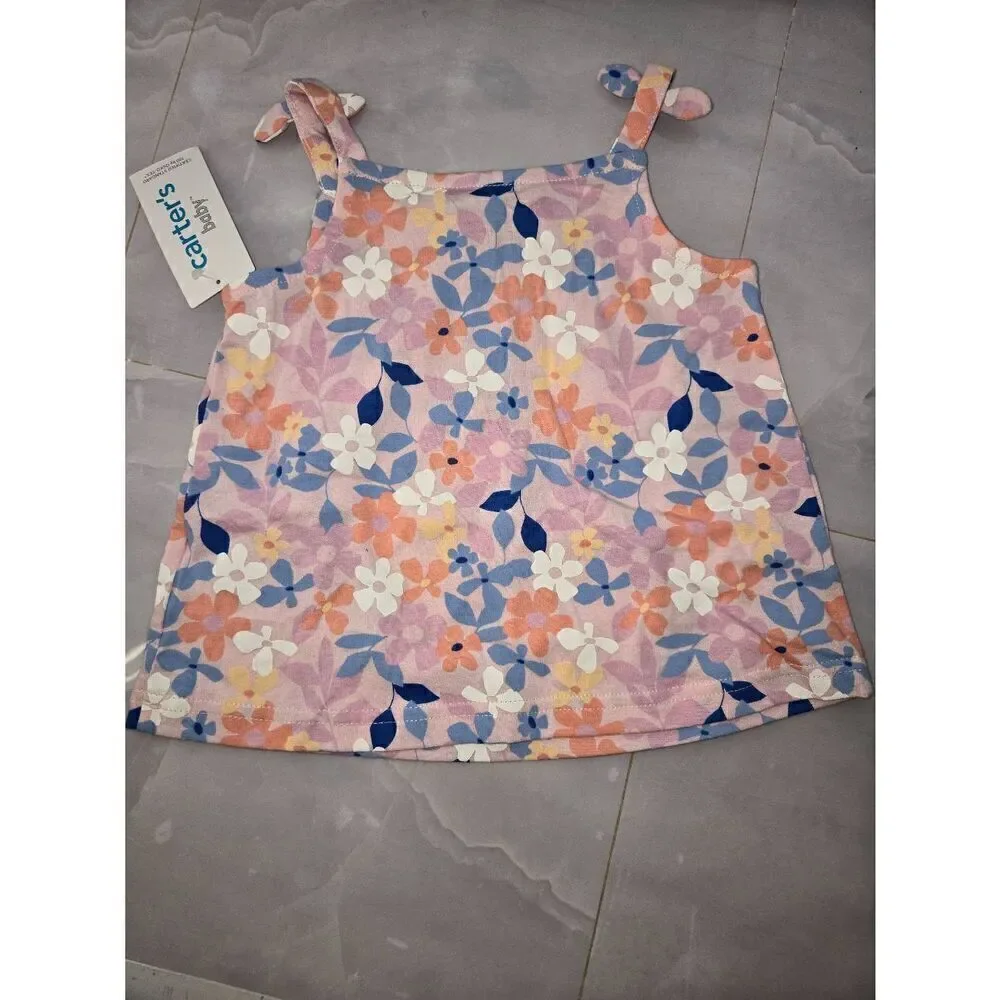 Carter's Baby Girls Size 18 Months Pink Floral 2-Piece Set